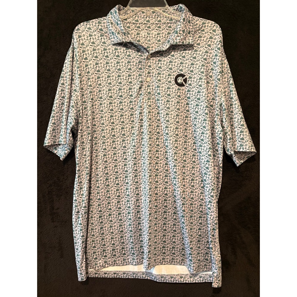 Onward Reserve Golf Polo Mens Novelty‎ Print Performance Short Sleeve L XL